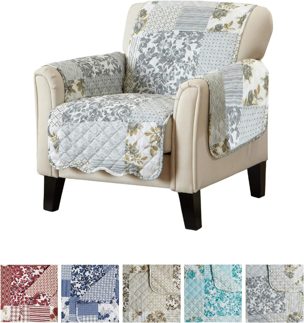 Navy Scalloped Printed Chair Cover J904
