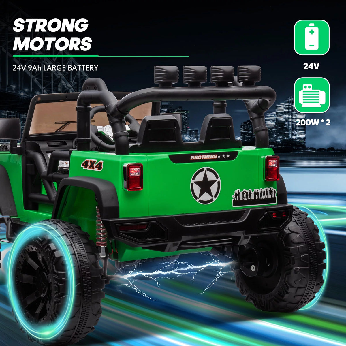 24V 2-Seater Powered Ride on Toy Car with Remote W2308