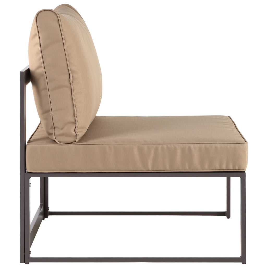 Brown Mocha Armless Outdoor Patio Chair J59434