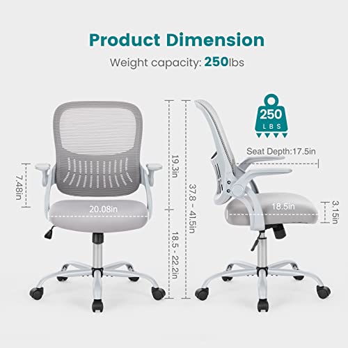 Ergonomic Mid-Back Swivel Desk Chair with Wheels Q37082