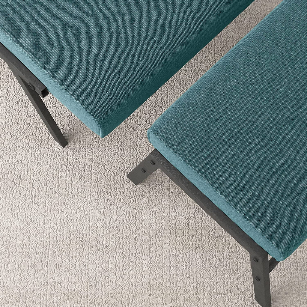 Blue Linen Upholstered Accent Chair with Ottoman U234