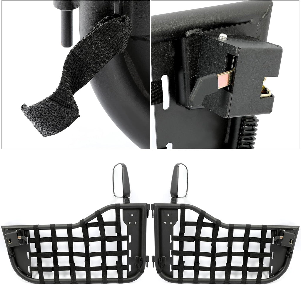 Steel Tubular Trail Door with Side Mirror E43509