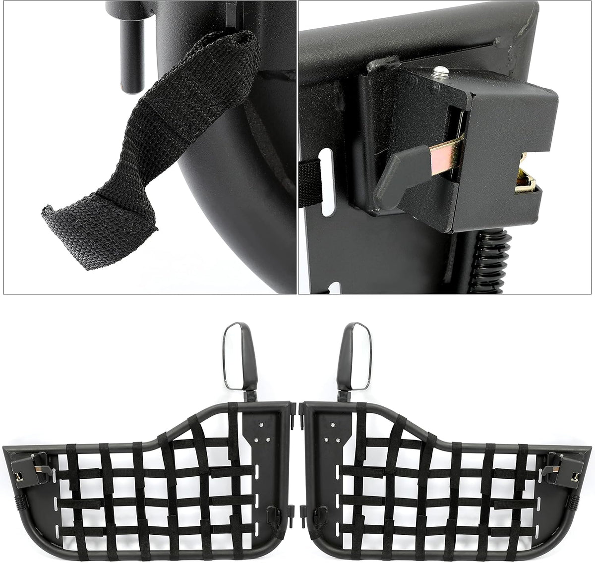 Steel Tubular Trail Door with Side Mirror E43509