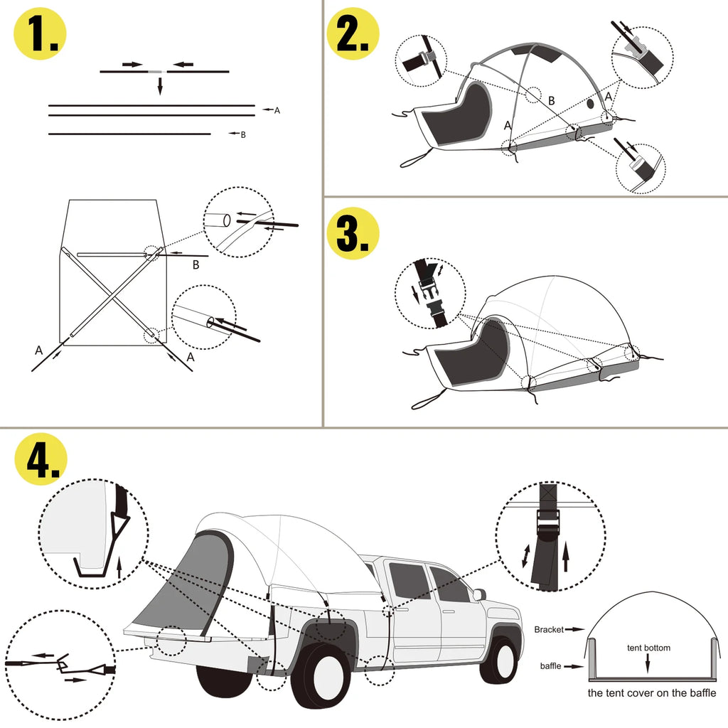 Full Size Waterproof Truck Bed Tent Y752