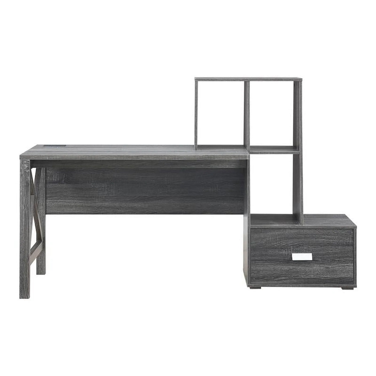 Contemporary Distressed Gray Wood Desk O586
