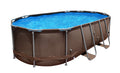 14 ft. Brown Oval Steel Frame Above Ground Swimming Pool L6669