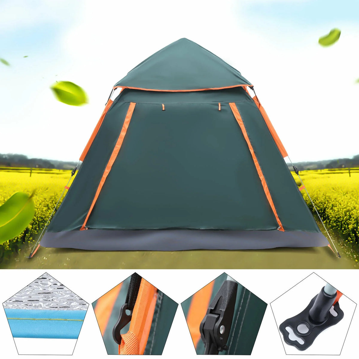 Waterproof 4-5 Person Instant Pop Up Camping Tent M1332