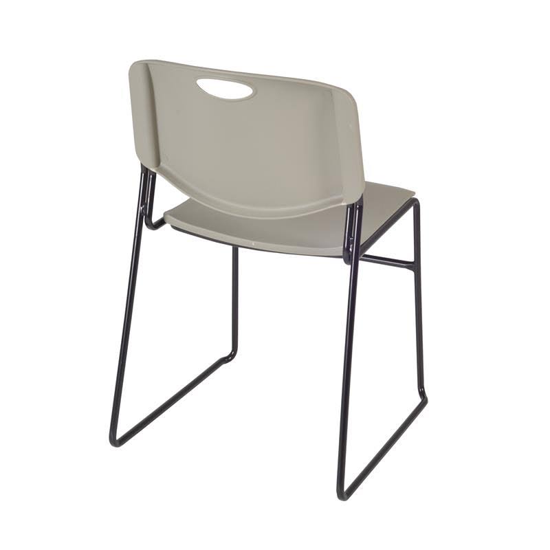 Grey Round Breakroom Table & 4 Stack Chairs Z91297