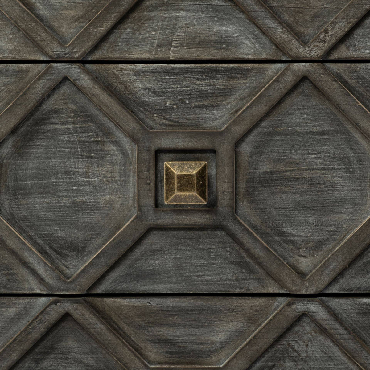 Solid Wood and Brass 3 Drawer Cabinet in Brown D854924