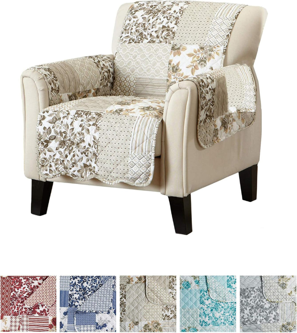Navy Scalloped Printed Chair Cover J904