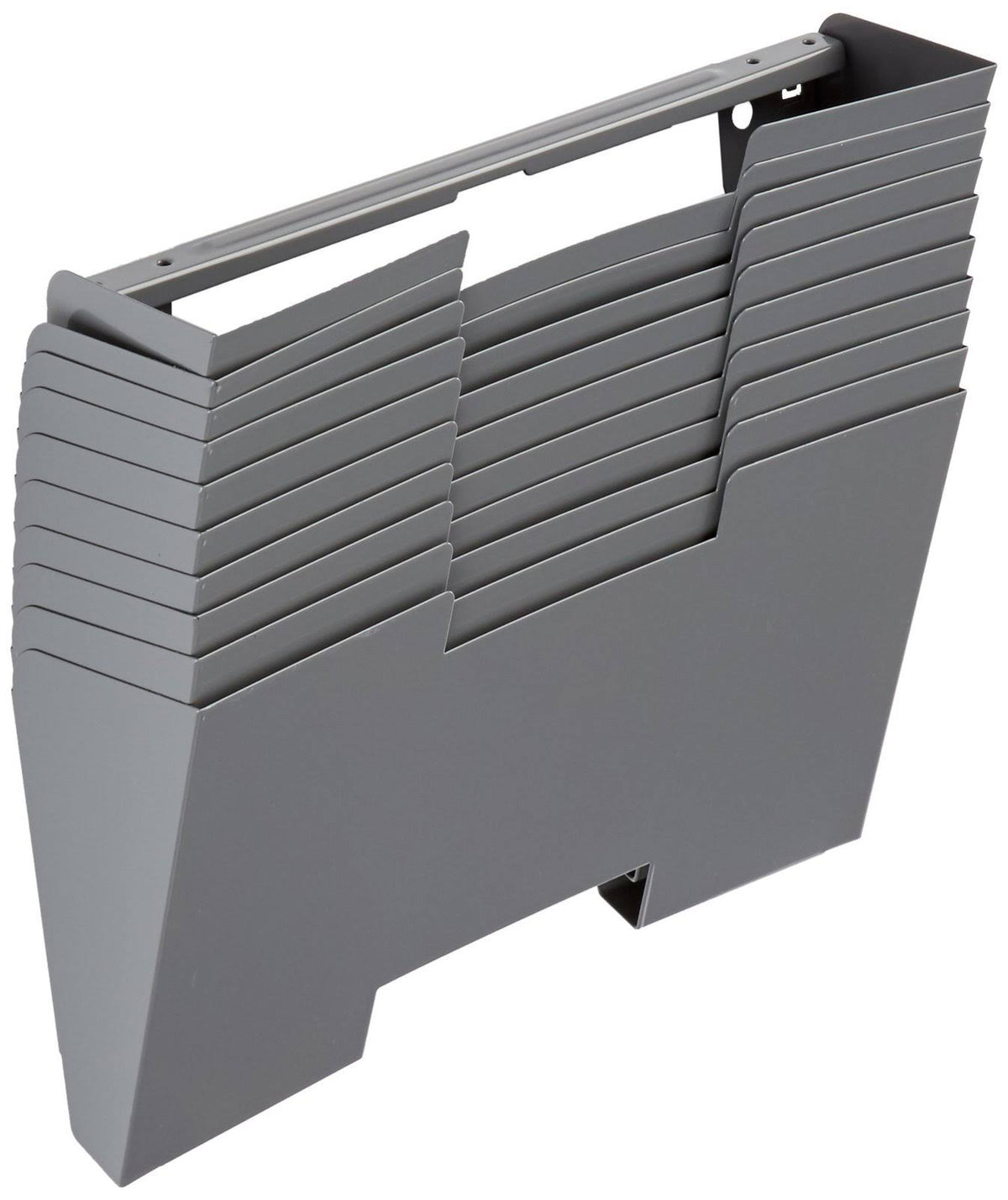 Gray Wall Mount Steel Vertical File Organizer 10 Sectional Modular J66417