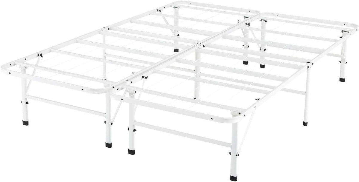 14 Inch Metal Platform Bed with Steel Slat Mattress Foundation Twin Black K646806