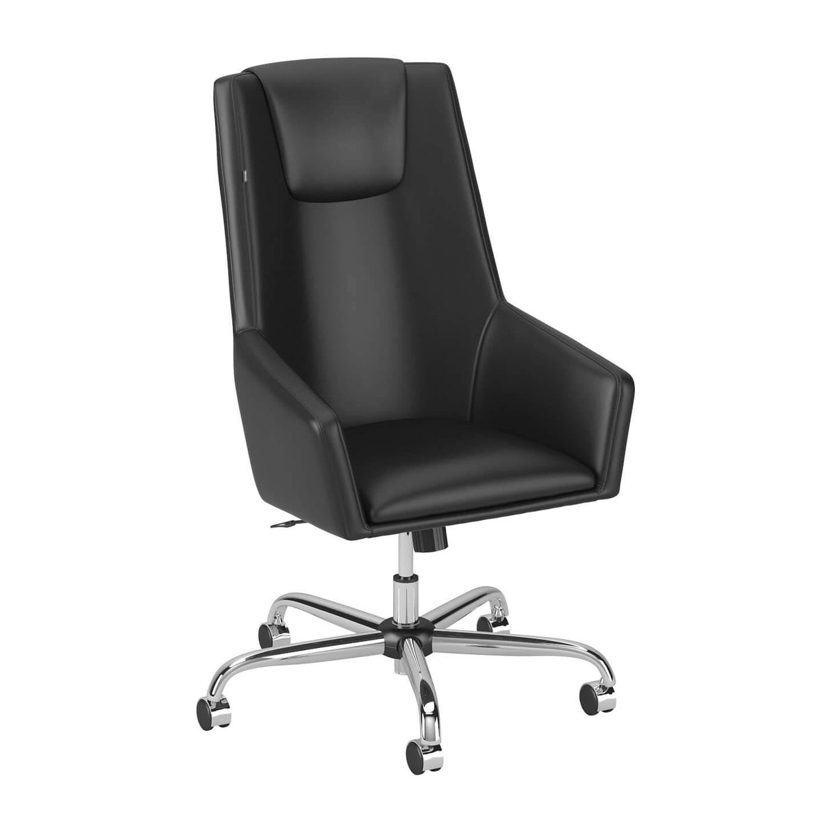 Black Leather Box Chair G112958