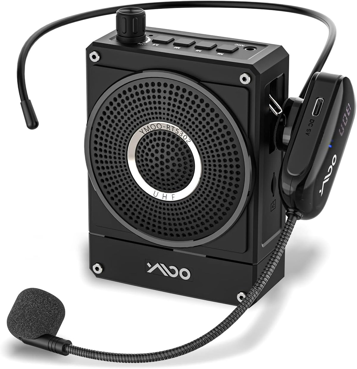 10W 1800mAh Rechargeable Voice Amplifier with UHF Wireless Microphone Headset, Pack of 2 W758