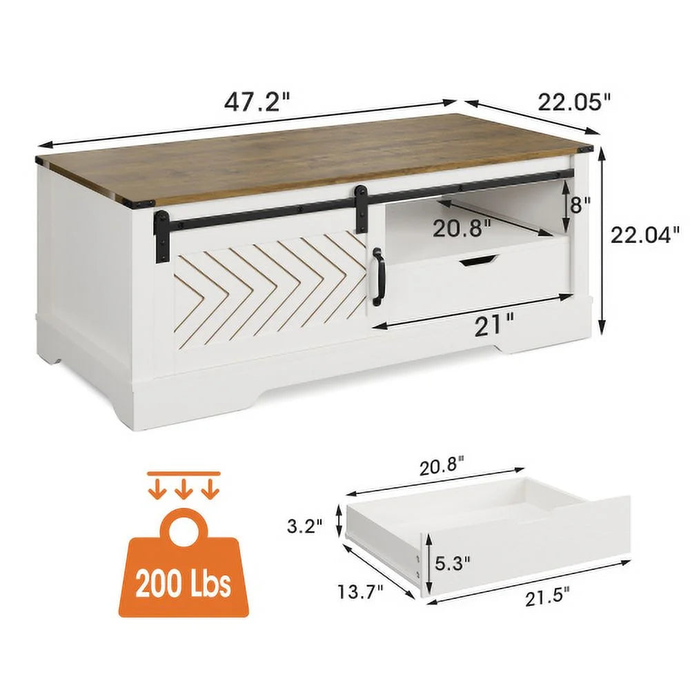 White & Oak Rectangular Coffee Table M937