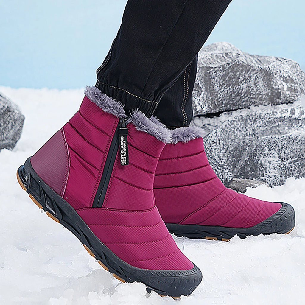 Large Size Couple Outdoor Solid High Top Snow Boots Non Slip Water Proof Warm Cotton Boots M9314