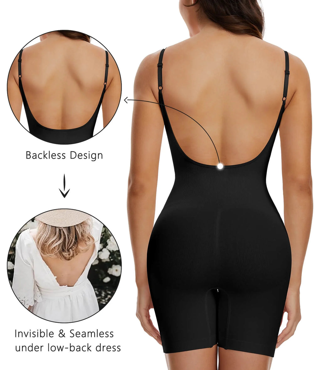 3 Packs Low Back Mid Thigh Bodysuit Shapewear Y1503