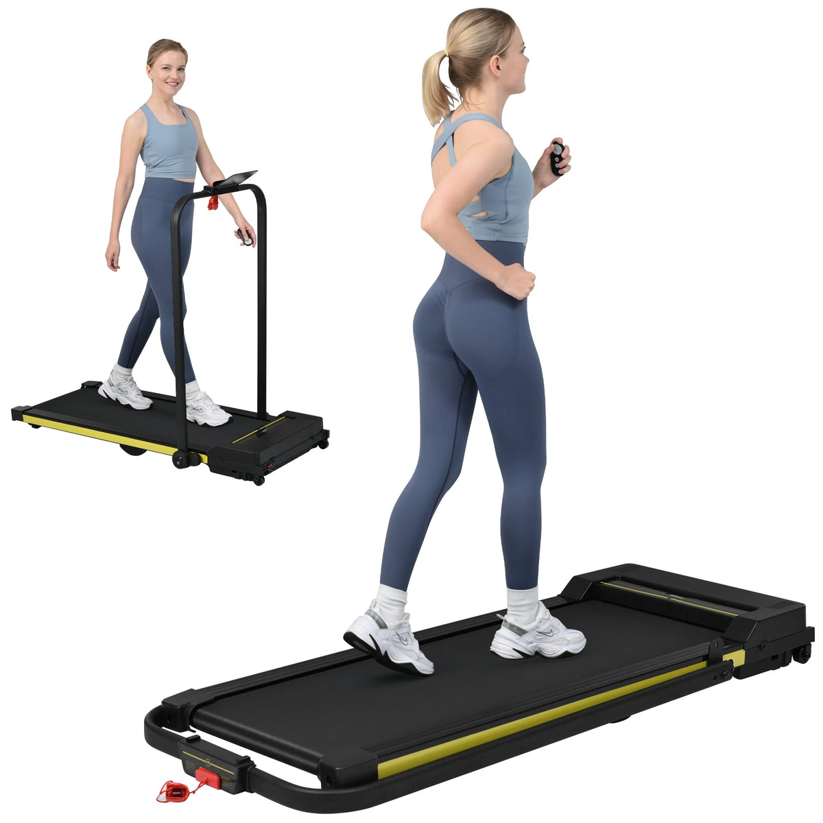 2 in 1 Foldable Treadmill 7.6MPH 2.5HP M31889