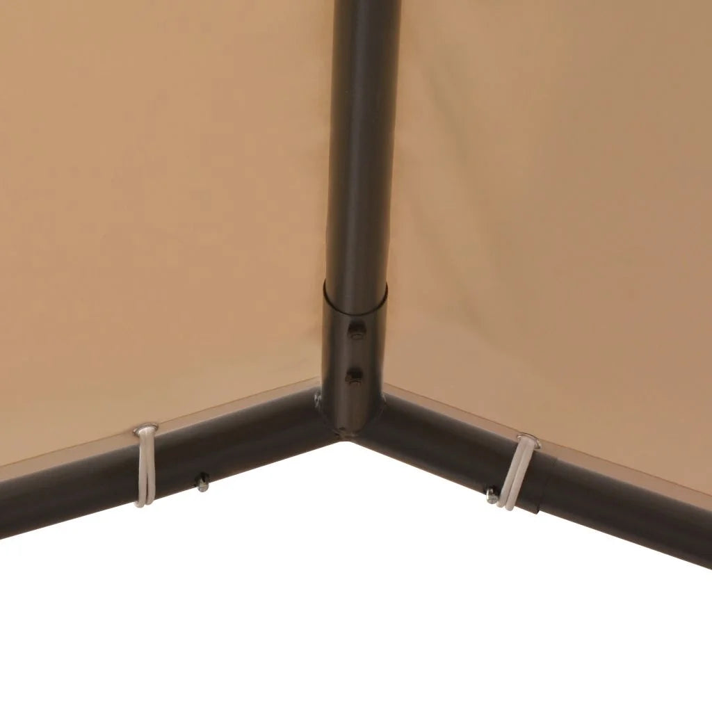 Beige Steel Frame Garden Canopy Tent Sun Shelter 13ft x 13ft x 8.5ft T13413