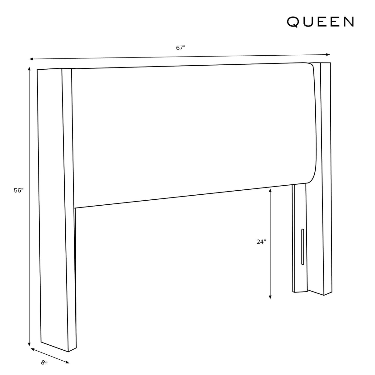 Queen Linen Tufted Wingback Headboard A557604