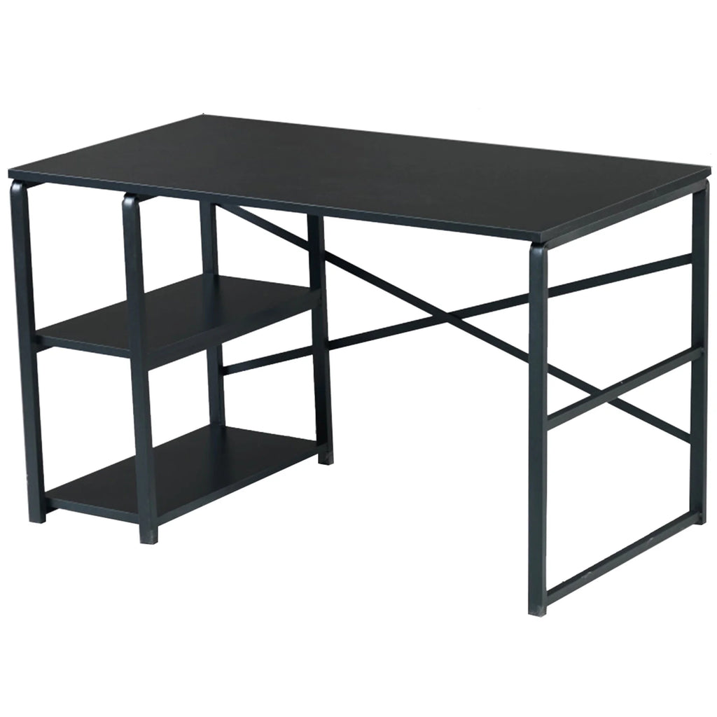 Black Computer Desk with 2 Shelves N6900