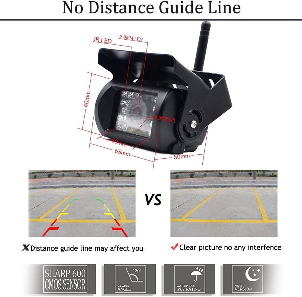 Waterproof Wireless Backup Camera with 7 HD LCD Monitor Kit G256109
