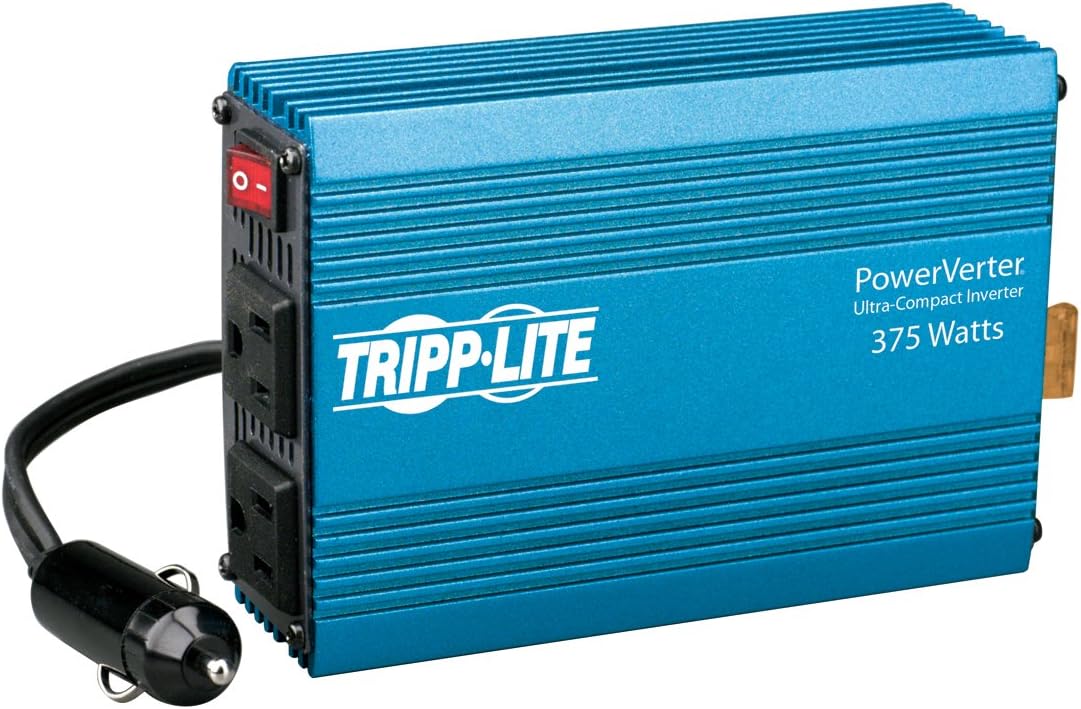 375W Car Power Inverter with 2 Outlets, Ultra Compact, Blue, Pack of 2 M1905