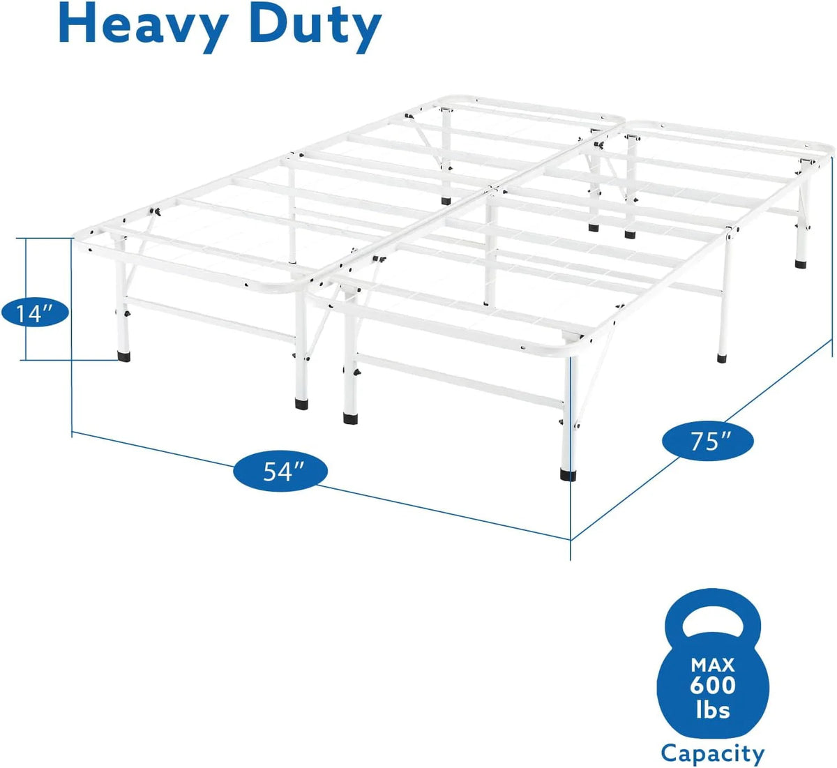 14 Inch Metal Platform Bed with Steel Slat Mattress Foundation Twin Black K646806