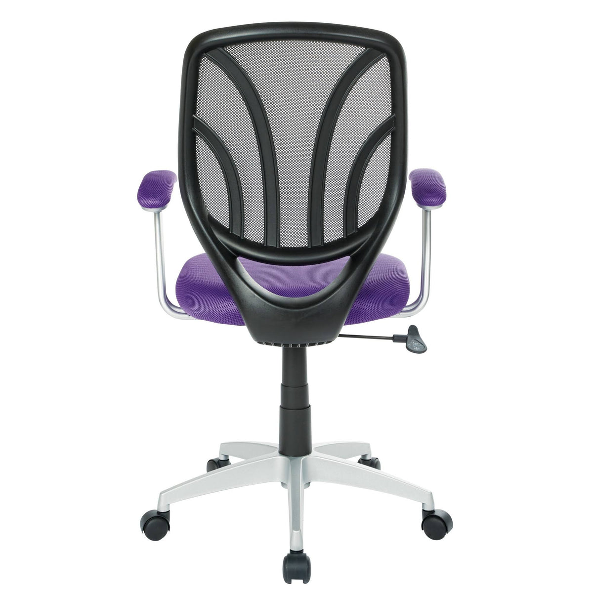Purple Mesh Screen Back Chair with Silver Coated Arms and Base M67816