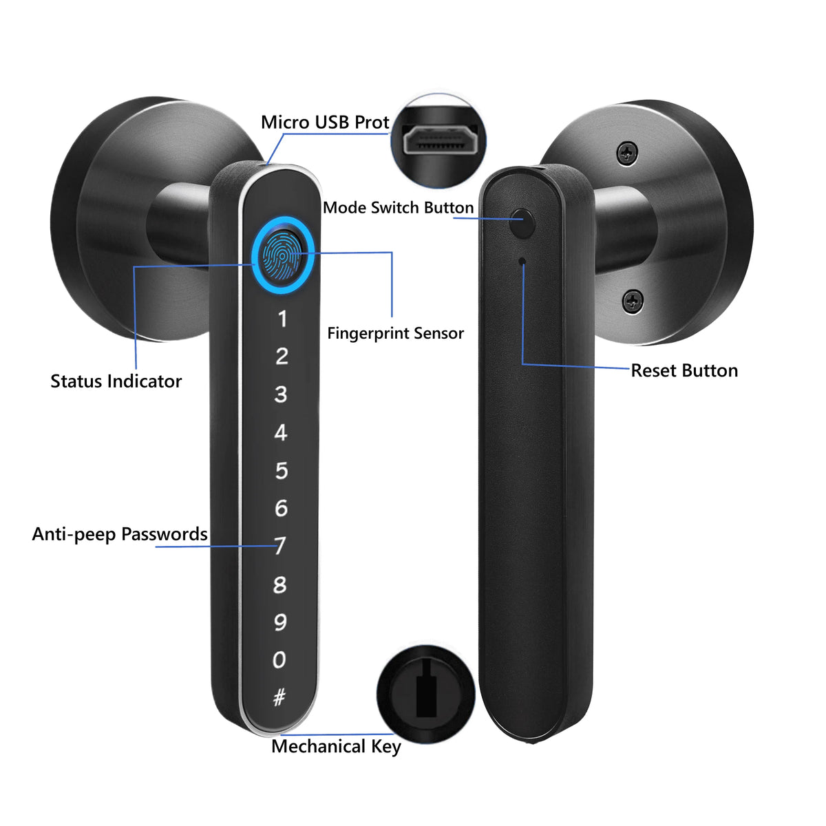 Keyless Entry Door Lock with Handle S6671