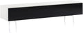White Wood and Glass TV Stand with Metal Legs L705