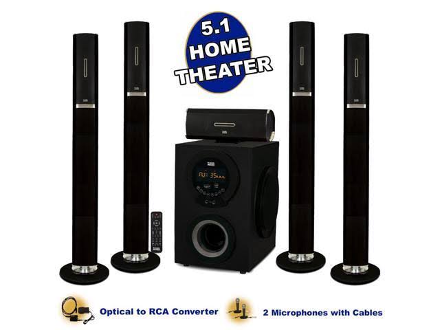 Tower 5.1 Bluetooth Speaker System with Optical Input and Mics B2753