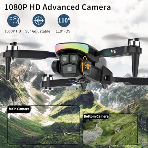 Black 1080P Camera Mini RC Quadcopter Drone with Carry Case P874302