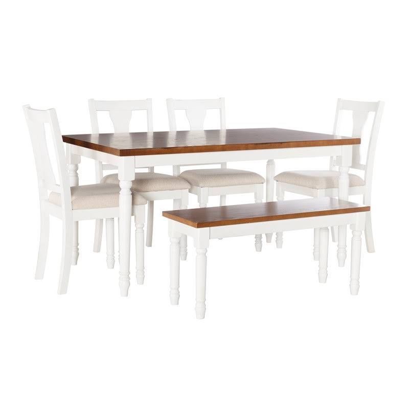 Six Piece Wood Dining Set in Brown U10359