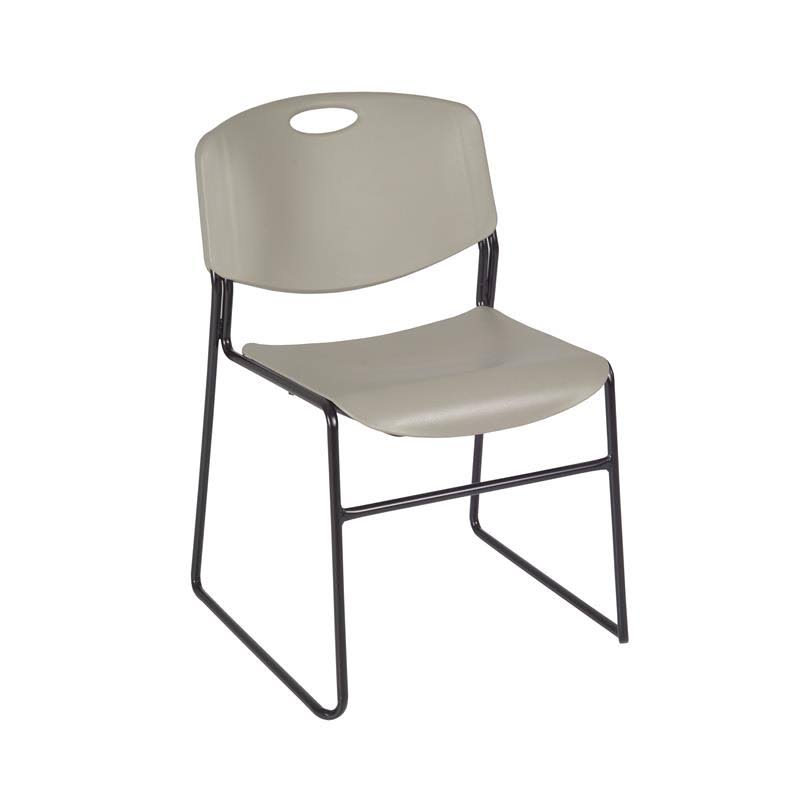 Grey Round Breakroom Table & 4 Stack Chairs Z91297