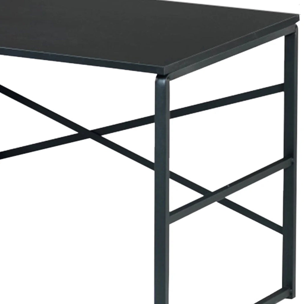 Black Computer Desk with 2 Shelves N6900