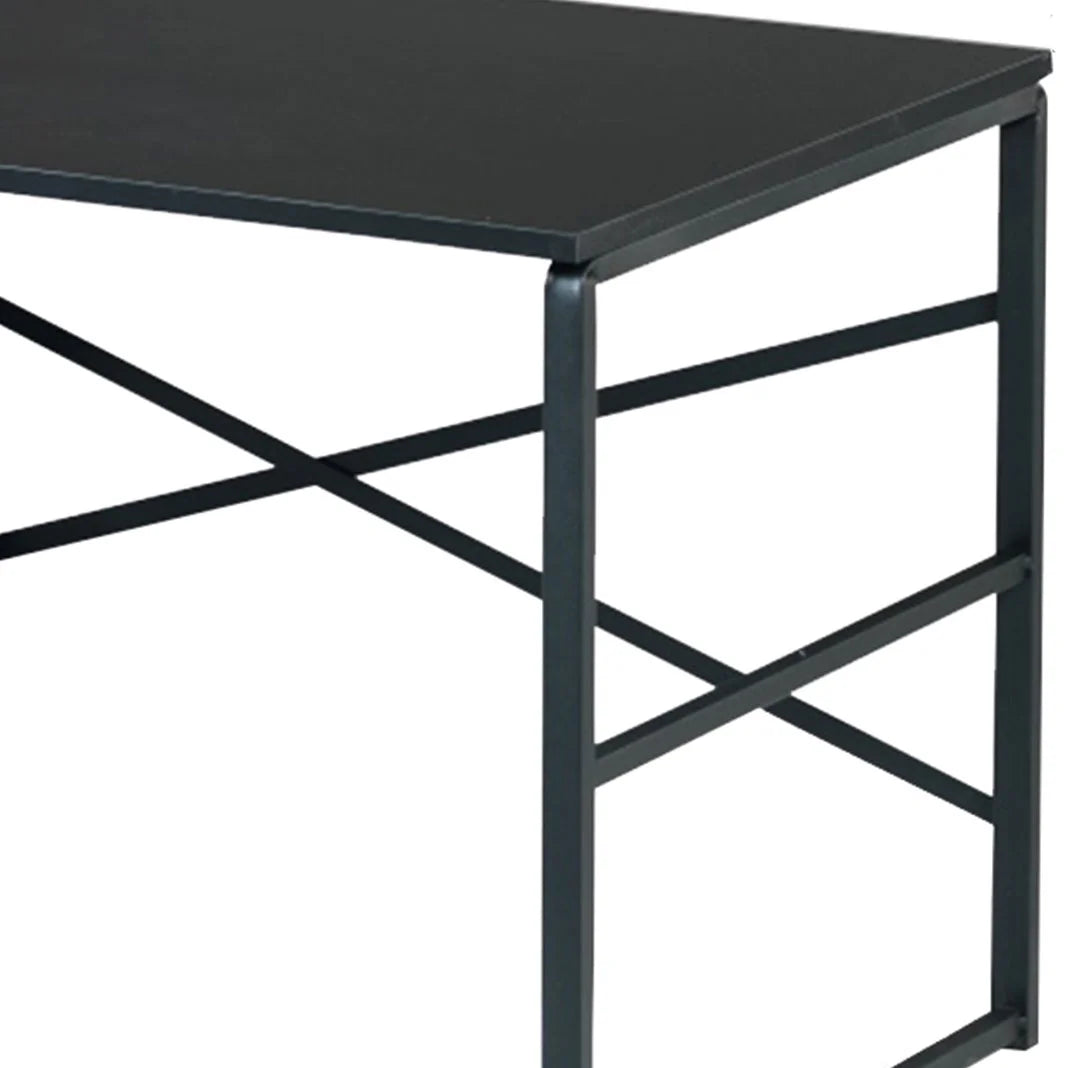 Black Computer Desk with 2 Shelves N6900