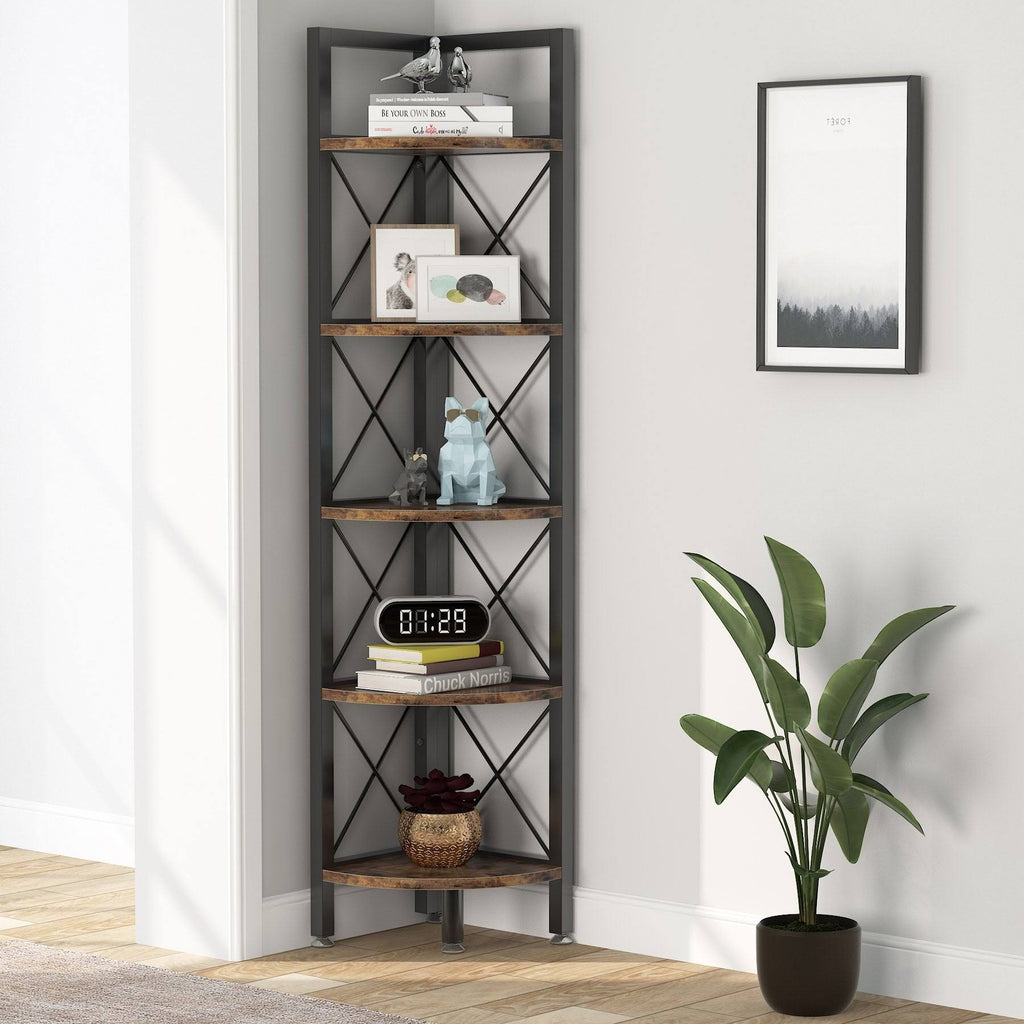 5-Tier Corner Bookshelf Black W763