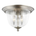 Brushed Nickel Three Light Ceiling Flush Mount F642