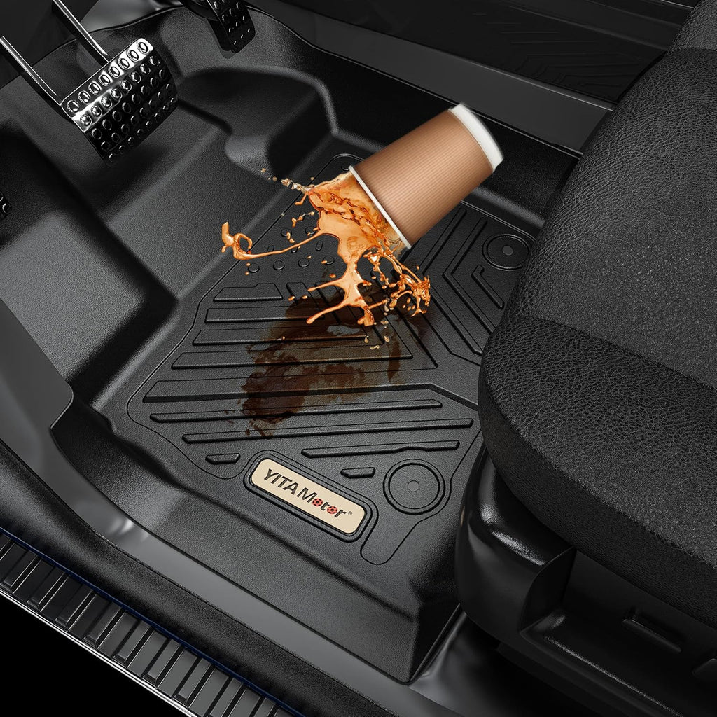 Black TPE Floor Liner Car Mats T13886