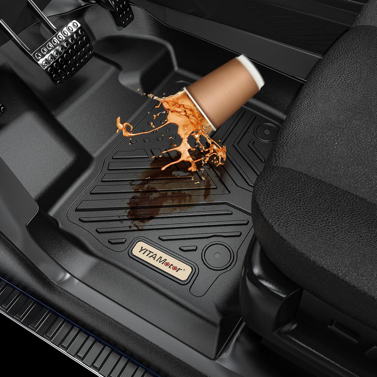 Black TPE Floor Liner Car Mats T13886