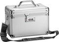 Medicine Lock Box, Lockable Storage Box with Combination Lock, Medium 11.2x7.4x6.8 Inch Silver V6001