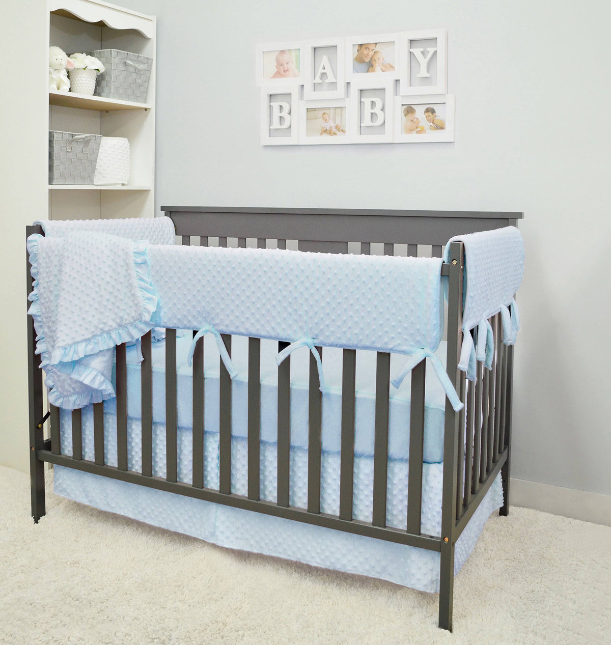 6 Piece Blue Crib Bedding Set A878200