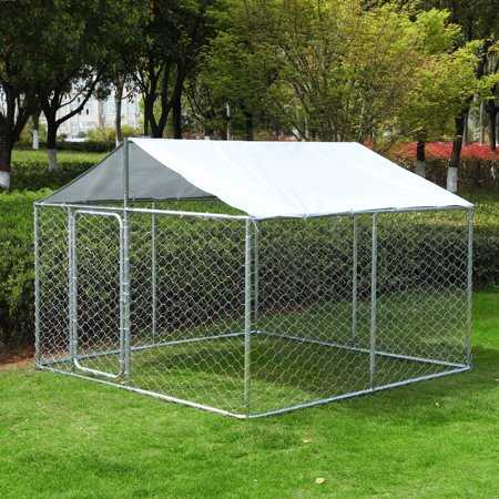 Black Outdoor Dog Kennel with Waterproof Cover U3762