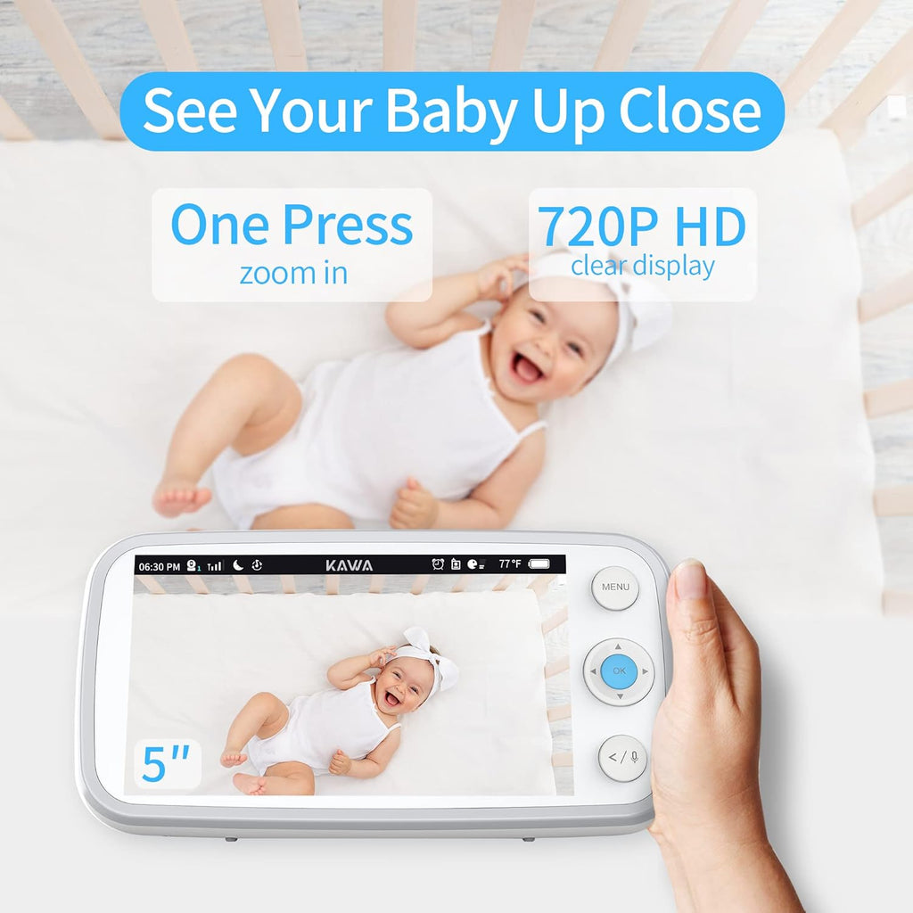 5 720P HD Video Baby Monitor with Night Vision and 2-Way Audio J6615