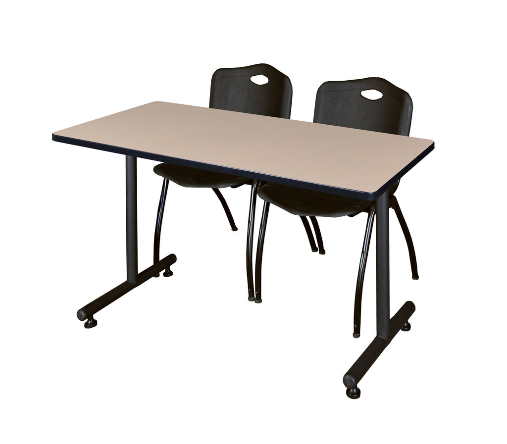 Mahogany Training Table and 2 Stack Chairs E96729