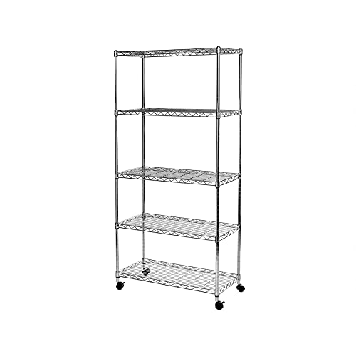 Black 5-Tier Steel Wire Shelving Storage Unit C775