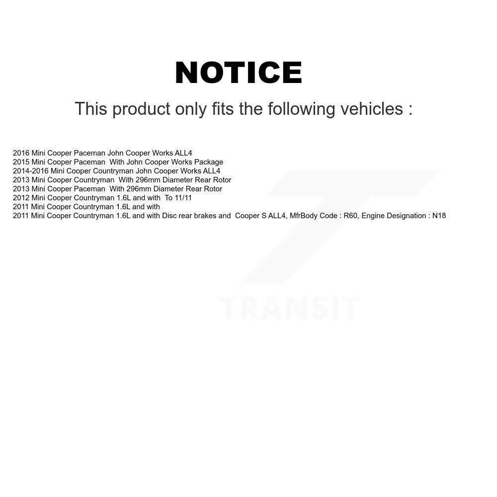 Rear Ceramic Disc Brake Pads and Wear Sensors Kit P713066