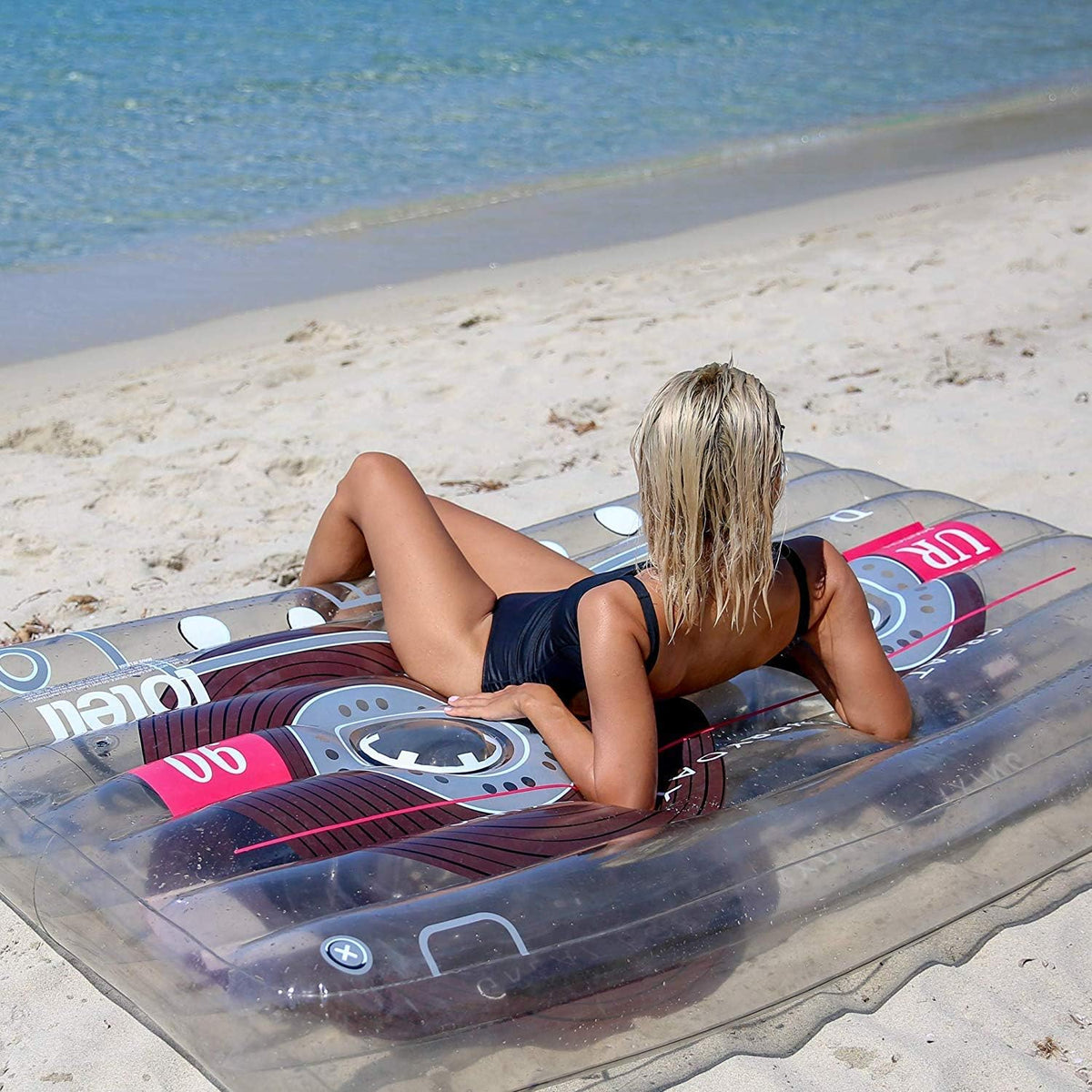 Oversized Clear Cassette Tape Pool Float R976