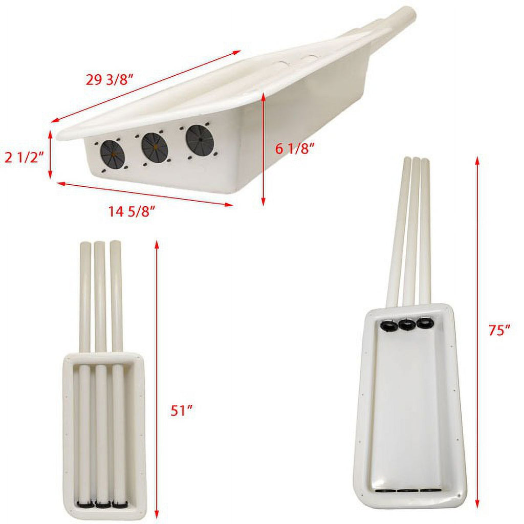 75 x 14 5/8 x 6 1/8 Inch White Boat Rod Holder Box U59489